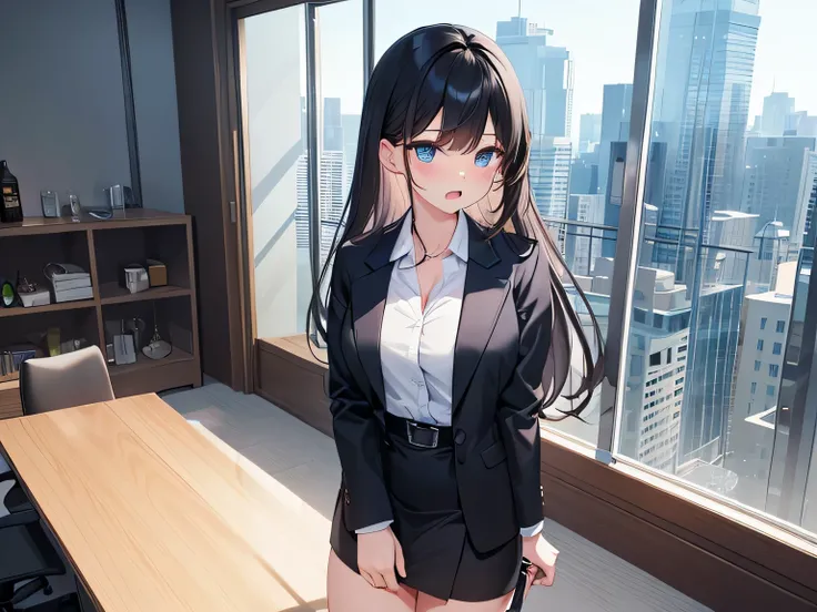 (masterpiece、highest quality、High resolution、realistic pictures、real looking skin:1.1)、
(The woman is the general manager.:1.5)、
(They are having a discussion in the conference room and standing and banging on the table.:1.8)、
(She looks angry and shouting...