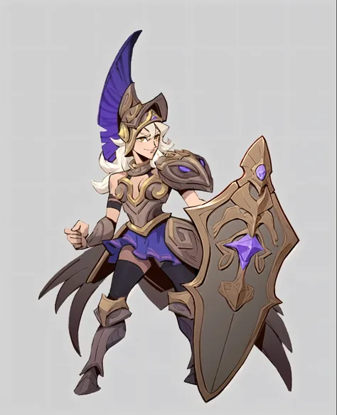 wearing armor、Cartoon image of a woman holding a sword, Valkyrie style character, zodiac knight girl, Armored Paladin, gorgeous female paladin, Warrior character design, fantasy paladin woman, League of Legends art style, lux from league of legends, League...