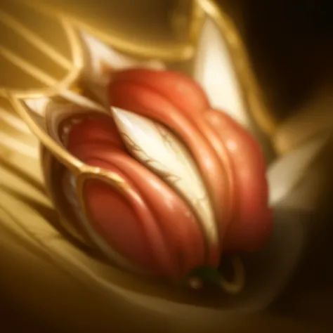 there is a red and white flower that is on a table, league of legends inventory item, style of league of legends, ability image, style league of legends, orb of agamento, legendary item, league of legends champion, splash art, irelia, mana flowing around i...