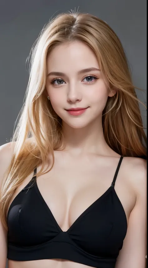 Tight black and orange top:1.2, looking at the audience, movie theater lighting, perfection, soft light, High Resolution Skins:1.2, realistic skin texture, 18-year-old、small face、professional makeup，Show your shoulders，Bust C cup、blue eyes, good, shining b...