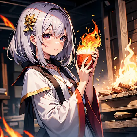 small goddess with fire in her palm