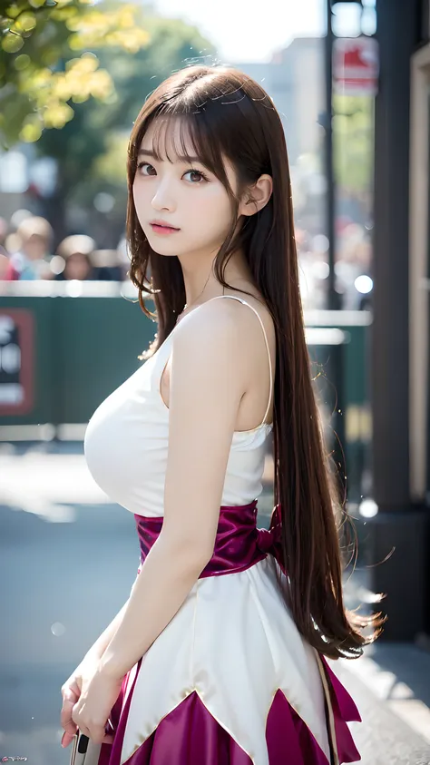 ((Idol Costumes:1.5)), ,The cutest gravure idol pose in the world、perfect proportions、big breasts, valley, cute、((18 year old female:1.2))、Young and adorable Japanese face，first pitch ceremony, official art，Highly detailed CG Unity 8K wallpaper，（masterpiec...