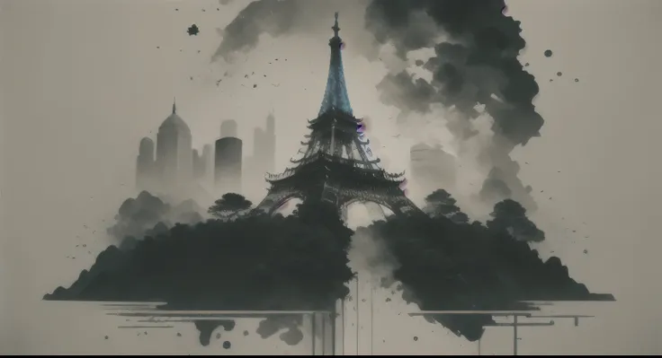 high resolution, ultra-detailed, design a beautiful tower of eifel in city Paris, and a sense of peace and spirituality