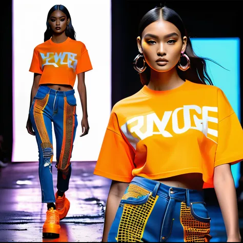 Appearance: The third model strides down the virtual runway with a confident swagger, exuding urban chic and streetwise charm. Her figure is bold and curvaceous, embodying the essence of modern femininity with a touch of urban edge. With each step, she com...