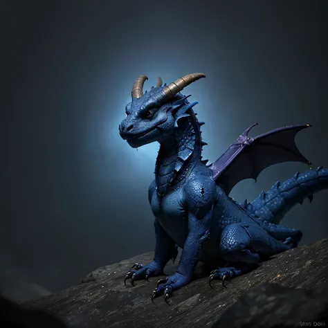 A dark blue drake type dragon