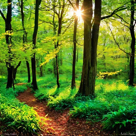 Step into the Whispering Willowwood Forest, where the boundaries between the mortal realm and the realm of faerie blur and intertwine. Sunlight filters through the emerald canopy above, casting shimmering patterns of light upon the forest floor. Exotic blo...