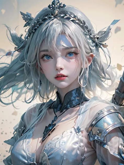 (photorealistic:1.8, highest quality:1.8,8K masterpiece:1.8,High resolution,muste piece:1.8,RAW Photos,cinematic lighting、8mm fisheye lens),No split screen,medieval fantasy、Old castle、Remains、Fight enemies with a sword in hand、 (1 beautiful girl warrior:1....