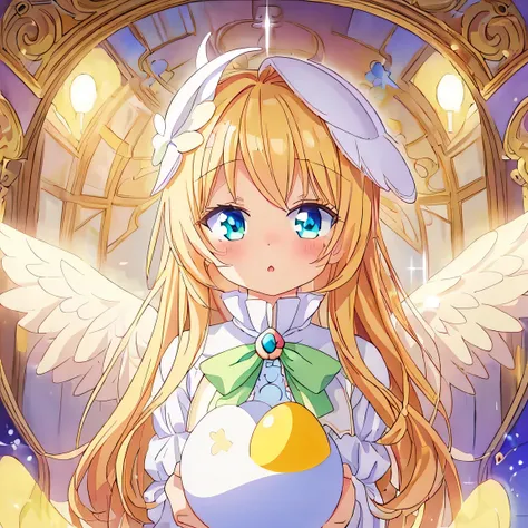 ((masterpiece))), ((best quality)), (ultra-detailed), ((kawaii)), cute, (lovely), (((eggshell))), breaking, hatching, angel, birth, moment, mysterious, anime style, illustration, ethereal, magical, divine, celestial beings, wings, glowing, fantasy, light, ...