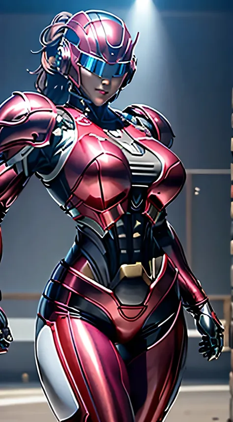 female robocop solo、bright outdoors、strong light source、8k, high quality, masterpiece, 最high quality、very detailed、armor that co...