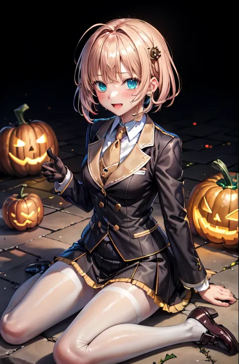 woman,14 years old,,city,night,(((Beige blazer school uniform))),open mouth smile, ((There are two stray hairs sticking out.)), ((baby girl body shape)), 1 girl, Artoria Pendragon,destiny,aphrodisiac,Lie,Things to know,full of sweat,Wet Area, Areol, defens...