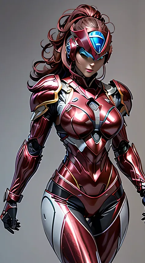 female robocop solo、bright outdoors、strong light source、8k, high quality, masterpiece, 最high quality、very detailed、armor that co...