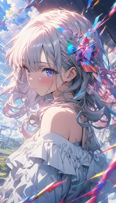 (masterpiece, highest quality, highest quality, official art, beautiful and aesthetic:1.2),No text,anime、 BREAK, 1 girl, Glitch Art, (Digital Distortion), pixelated fragment, Data Corruption,Colorful Noise, Visual clutter,Modern aesthetics