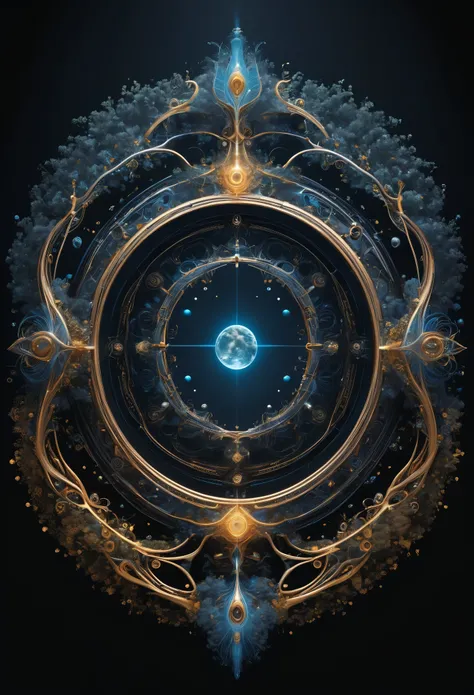 A stunning, ornate representation of the cycle of life, death, and rebirth in an AI context. The image should depict a grand, circular formation symbolizing the cycle, with futuristic elements to represent AI. There should be elegant, harmonious details sh...