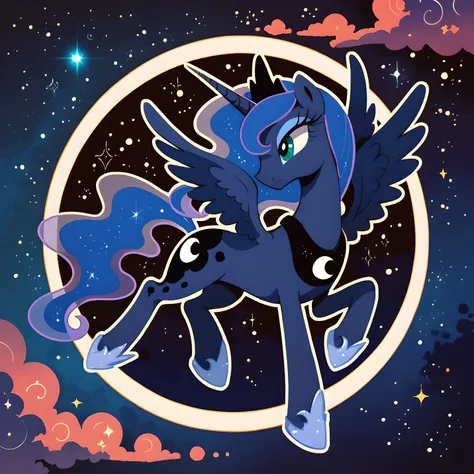 score_9, score_8_up, score_7_up,  princess luna, cosmic background