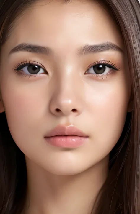 image of one woman、Face close-up、Smooth skin、masterpiece、highest quality、8k photo、（close ~ eye）Sad expression、Troubled expression、please open your mouth a little、(wrinkles at the corners of the eye:1.1),24 year old female、Please bring your face closer to t...