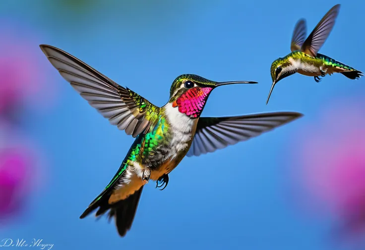 A fifty-year-old spreading his wings and flying in the sky, hummingbird, hummingbirds, Scarlet Emerald, beautiful nature, in flight, Long colorful bird, Exquisite and handsome wings, bee hummingbird, hovering in the air, Beautiful and elegant, Multicolored...