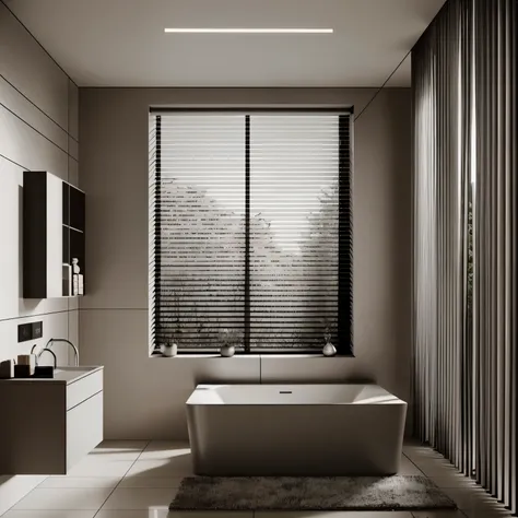 bathroom, horizontal blinds, (light gray window blinds), venetian blinds, wooden blinds, gdmint luxury modern interior design, l...