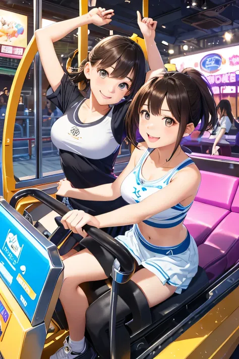 (highest quality:1.4)、(High resolution)、Detailed Background、(Detailed beautiful face:1.4)、Anatomically correct、(Depict the normal number of fingers:1.2)、(Detailed facial expressions)、Beautiful fingers、Beautiful, smooth skin、Teenage beauty、(Two women:1.2)、(...