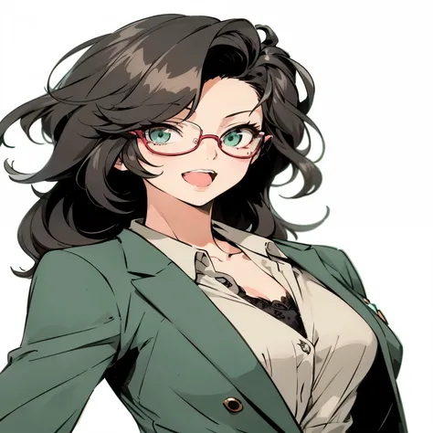 To the tips of the shoes、whole body、Anime girl with glasses and green jacket, Anya from Spy x Family, chiaki nanami from danganronpa, Tatsumaki, junko enoshima from danganronpa, Danganronpa digital art, Official character art, Marin Kitagawa Fanart, Tatsum...