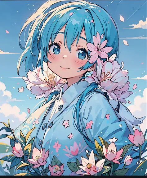 (masterpiece、highest quality、highest quality、Official Art、Beautiful and beautiful:1.2)、(One girl:1.3)Hatsune Miku、Twin tails,Big Breasts,(High resolution、Very detailed、nffsw、movie)、One Girl、Cherry Blossom Gardenに立つ女の子、Girl around the petals、Adorable smile、...