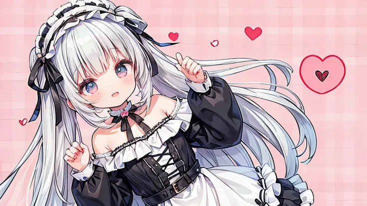 ((Masterpiece)), (best quality), cute , Plaid dress, (Off-Shoulder dress), hoop dress, bow, (lolita fashion), (Vibrant Pose), exposed bare shoulder and arms, lolita style, , cute smile, open mouth, pretty, , portrait of lolita girl, emo style, red checker,...