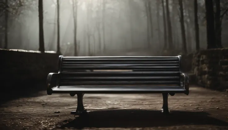 a silver bench