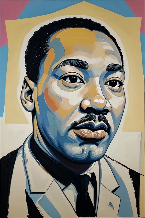 
Martin Luther King Jr painted in the style of Picasso completely done in cubist painting