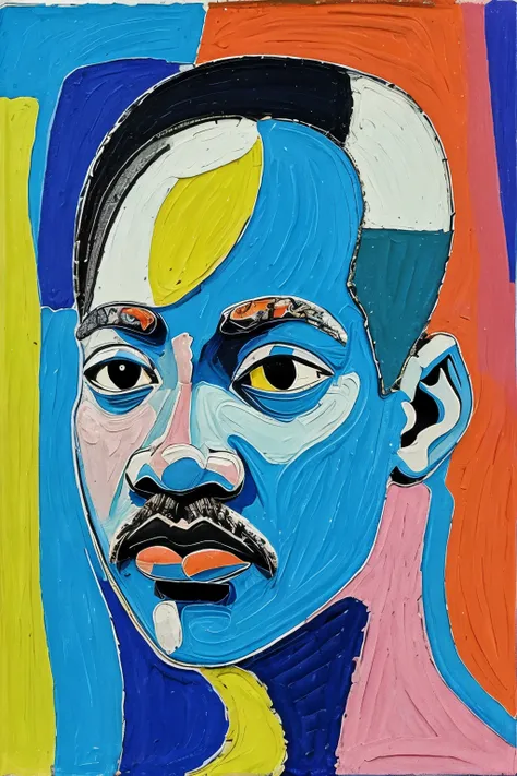 
Martin Luther King Jr painted in the style of Picasso completely made in cubist painting fauvism model