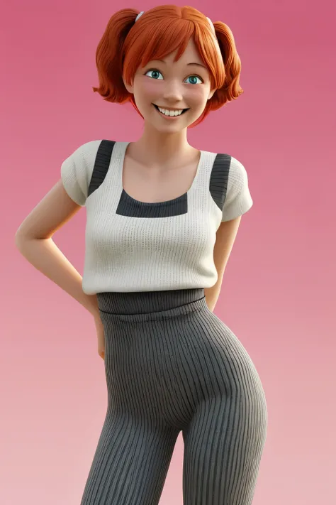 In the heart of a vibrant, monochrome background with a grey front, a beloved character emerges: Red-haired Pippi Longstocking. With her full smile that lights up her adorable, freckled face, she captivates our hearts. Her second body, depicted in a sculpt...