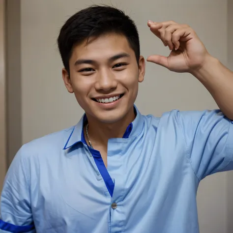 21 year old Asian boy very smiling, dientes perfectos