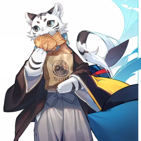 anime cat with a bag of food in its mouth, anime cat, cute anime catgirl, Cute cat anime visuals, anime catgirl, anthropomorphic cat ninja, realistic anime cat, pixiv Contest Winner, there is nothingmimi, there is nothing, Sora the Cat, beautiful anime cat...