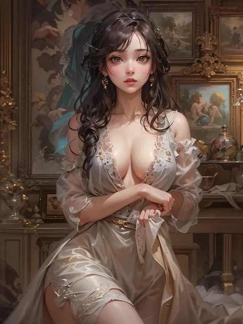 ((highest quality)),(Ultra-high resolution),(Very detailed),(Detailed Description),((The best CG)),(A masterpiece),Ultra-precise art,amazing drawing art,(Art with precise details:1.5), (woman:1.5), ((Immoral Lady:1.6))