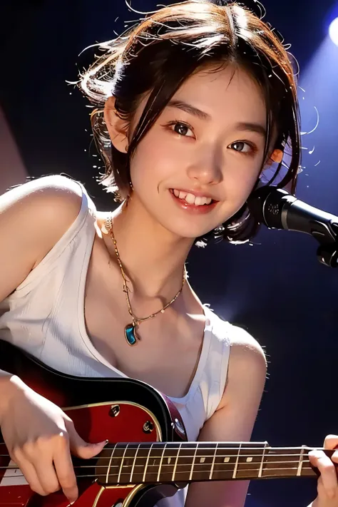 ((highest quality))、(masterpiece:1.4)、Raw photo、8k、((Best image quality))、 ((High resolution))、Beautiful face in every detail、realistic human skin、Gentle expression、(One Woman:1.3 )、Realistic、Photorealistic、(Very short hair:1.4)、(Beautiful woman)、(Cute Jap...