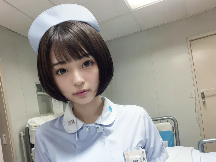 1 girl,(wearing white nurse clothes:1.2),(raw photo, highest quality), (realistic, photo-realistic:1.4), masterpiece, very delic...