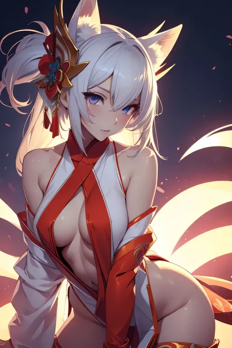 1 woman, ((detailed eyes:1.2)), wearing transparent miko outfit, nsfw, sexy, sensual, sleeveless, sideboob, masterpiece, top quality, best quality, official art, beautiful and aesthetic:1.2), extreme detailed, colorful, highest detailed