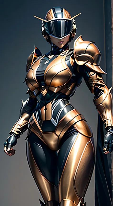 female robocop solo、bright outdoors、strong light source、8k, high quality, masterpiece, 最high quality、very detailed、armor that co...