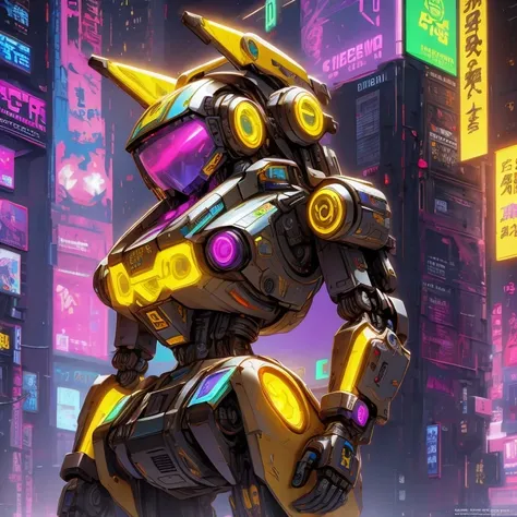 ((Tilt-Shift))(Telephoto)Close ups of robots with a star at the top, female robot mech leader, ocean punk mech, animal fuse, digital cyberpunk - anime art, animal art, rodent mech, neon scale and robot technology, mecha hunting dog, anime large mech robot,...
