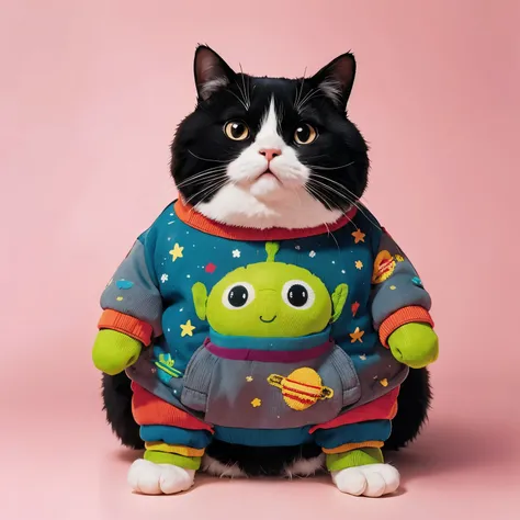 a black and white fat cat