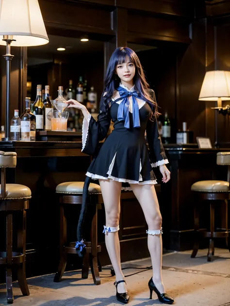 (1 lady), (Best quality at best:1.4), (ultra - detailed), (extremely detailed CG unified 16k), A Beautiful Woman with Perfect Figure: 1.4, Sharp Focus: 1.2, purple hair, very detailed, High-definition RAW color photo, professional photoshooting, amazing fa...