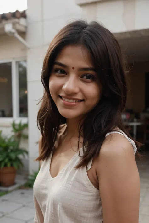 A beautiful Indian cute girl smile 