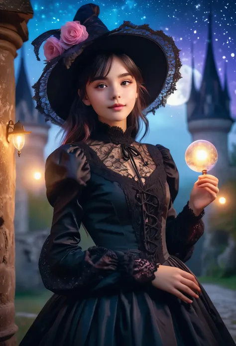 (best quality,4k,8k,highres,masterpiece:1.2),ultra-detailed,(realistic,photorealistic,photo-realistic:1.37),teenage boy magically transformed into a cute witch girl,girl with magical powers,cute and girly transformation,girl with magical abilities,anime st...