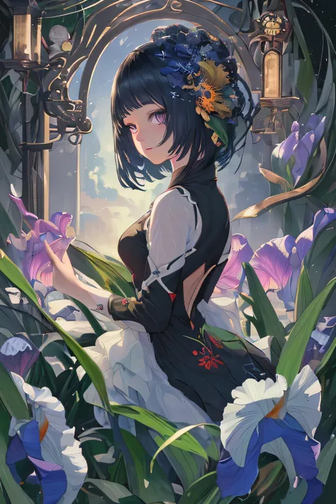 ((masterpiece, highest quality)), High resolution, 8k, Cinematic Light, High Contrast, Written boundary depth, Strong brilliance, Detailed Background, One Girl, cute, Fine grain, Eyes sparkling, Detailed Iris,Hoozuki (plant)The motif of the image