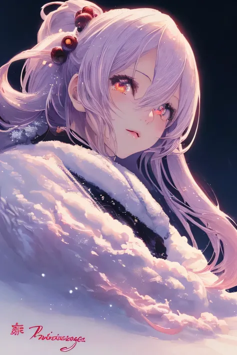 Winter Cherryのイメージをコンセプト、((masterpiece, highest quality)), High resolution, 8k, Cinematic Light, High Contrast, Written boundary depth, Strong brilliance, Detailed Background, One Girl, cute, Fine grain, Eyes sparkling, Detailed Iris,