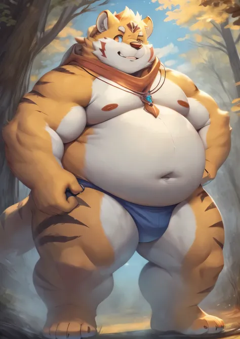  Correct body proportio，solo，male people，bare，Shirtless， A high resolution，obesity，furry，fanqiuhu