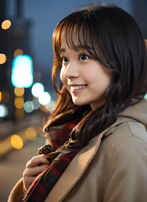 1 girl, (Photo from the waist up、put on a coat:1.2), (RAW Photos, highest quality), (Realistic, Photorealistic:1.4), Tabletop, Very delicate and beautiful, Very detailed, 2k wallpaper, wonderful, finely, very detailed CG Unity 8k wallpaper, Very detailed, ...