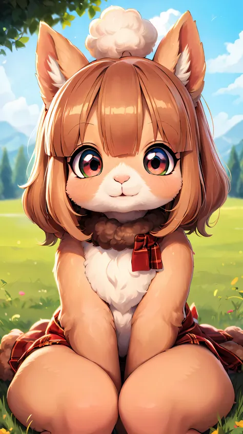 ((alpaca looking at you)), ((one alpaca:1.2)), (chibi:1.6), animal, hairy, fluffy:1.1, friendly:1.1, cute, adorable, brown, curi...