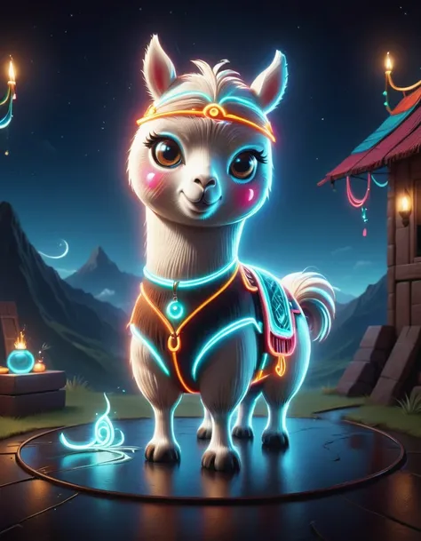 3D rendering of (A lovely alpaca is working with tools for the Indians), full body, dynamic posture, cool handsome, lovely big eyes, alpaca in Indian costume, cartoon, background on the plateau of Peru and Chile in South America,pixar style,cartoon style,T...