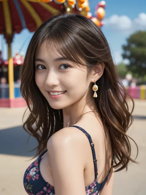  (realistic, photorealistic, best quality, 8k, RAW photo, masterpiece:1.2), beautiful Japanese girl, 20 years old, (slender), detailed face, (cute), kawaii, (wavy hair:1.2), (medium hair:1.3), (light brown hair:1.3), necklace, earrings, bracelet, (underwea...