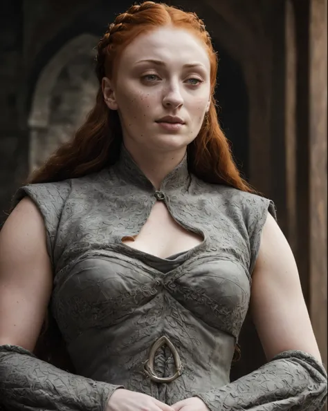 ( Photograph of Sophie Turner as hot queen ) (random photo, plump face, full body shot, thick figure, fleshy body, tall woman ) Alayne Stone, Gorgeous Woman, Thick figure, fleshy body, juicy lips, dynamic lighting, insane details, high level of edits, Quee...