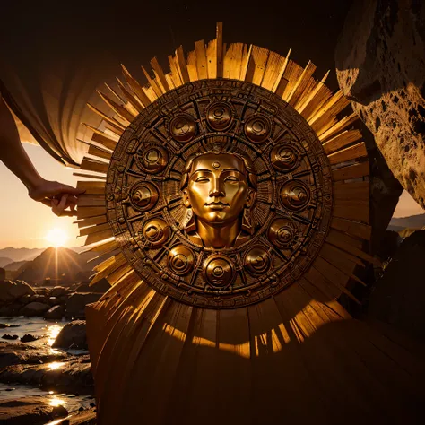 Create an image showing the rebirth of the sun-god